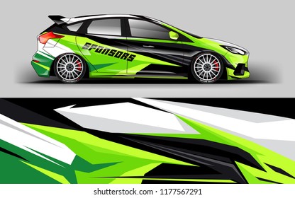 Car wrap graphic racing abstract blue background for wrap and vinyl sticker