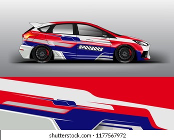 Car wrap graphic racing abstract red strip background for wrap and vinyl sticker