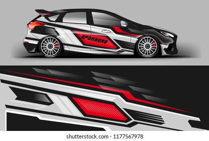 Car wrap graphic racing abstract red strip background for wrap and vinyl sticker