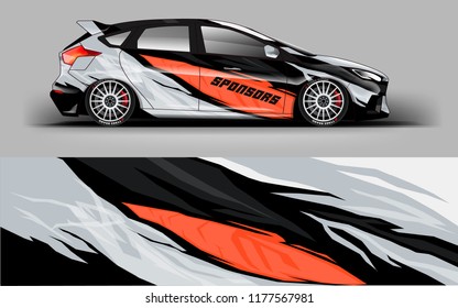 Car wrap graphic racing abstract red strip background for wrap and vinyl sticker