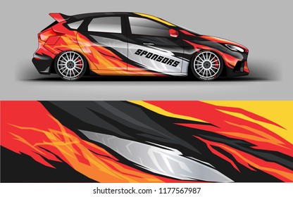 Car wrap graphic racing abstract red strip background for wrap and vinyl sticker
