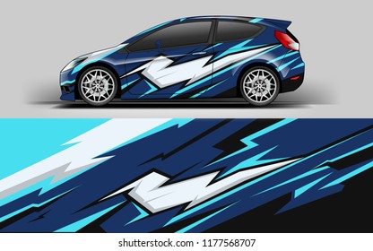 Car wrap graphic racing abstract blue strip background for wrap and vinyl sticker