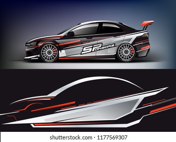 Car wrap graphic racing abstract strip background for wrap and vinyl sticker