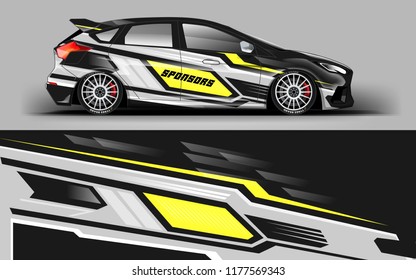 Car wrap graphic racing abstract strip background for wrap and vinyl sticker