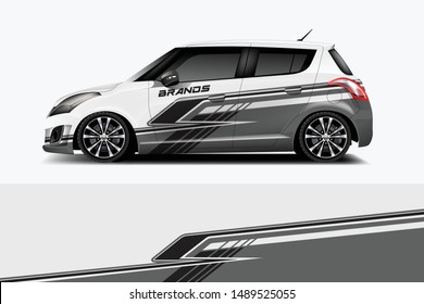 Car wrap graphic racing abstract strip and background for car wrap and vinyl sticker dekal
