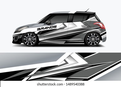 Car wrap graphic racing abstract strip and background for car wrap and vinyl sticker dekal