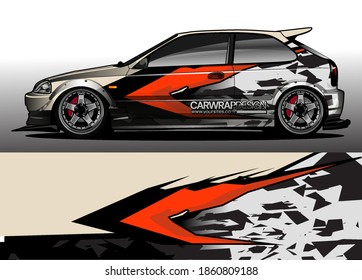 Car wrap graphic racing abstract strip and background for car wrap and vinyl sticker - Vector
