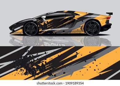 Car wrap graphic racing abstract background for wrap and vinyl sticker