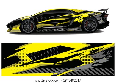 Car wrap graphic racing abstract background for wrap and vinyl sticker