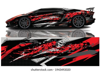 Car wrap graphic racing abstract background for wrap and vinyl sticker