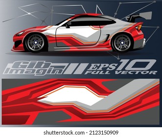 Car Wrap Graphic Racing Abstract Background Stock Vector