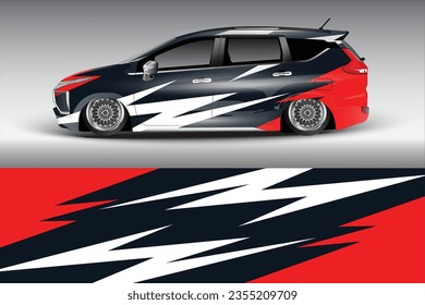 Car wrap graphic racing abstract background for wrap and vinyl sticker