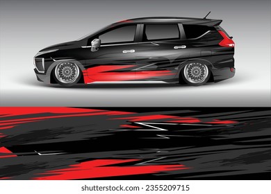 Car wrap graphic racing abstract background for wrap and vinyl sticker