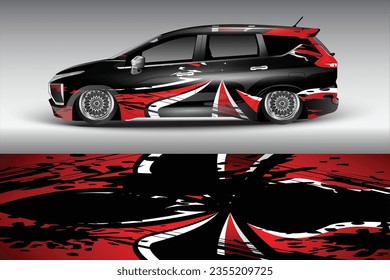 Ajuste de coches fondo abstracto de carreras gráficas para envolver y pegatinas de vinilo