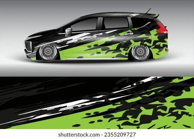 Car wrap graphic racing abstract background for wrap and vinyl sticker