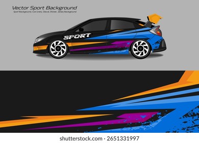 Car wrap graphic racing abstract background for wrap and vinyl sticker premium EPS 10