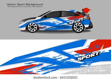 Car wrap graphic racing abstract background for wrap and vinyl sticker premium EPS 10