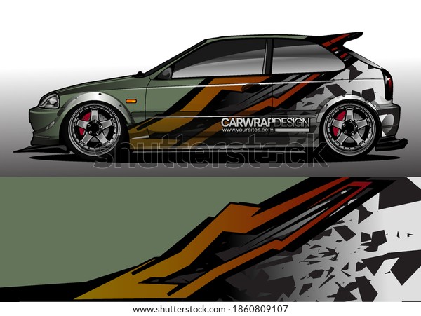 Car wrap graphic racing abstract\
strip and background for car wrap and vinyl sticker -\
Vector