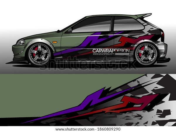 Car wrap graphic racing abstract\
strip and background for car wrap and vinyl sticker -\
Vector
