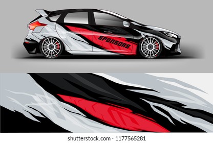 Car wrap graphic racing red abstract background for wrap and vinyl sticker