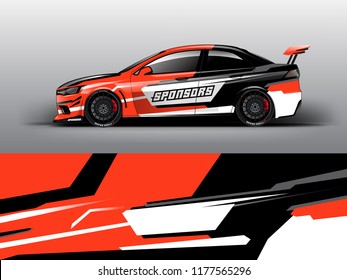 Car wrap graphic racing red abstract background for wrap and vinyl sticker