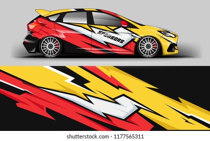 Car wrap graphic racing red abstract background for wrap and vinyl sticker