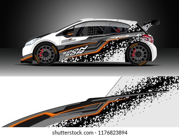 Car wrap graphic vector. Abstract stripe racing background kit designs for wrap vehicle, race car, rally, adventure and livery