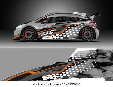 Car wrap graphic vector. Abstract stripe racing background kit designs for wrap vehicle, race car, rally, adventure and livery