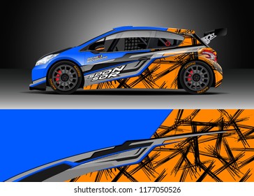 Car wrap graphic vector. Abstract stripe racing background kit designs for wrap vehicle, race car, rally, adventure and livery