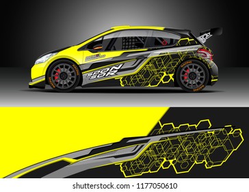 Car wrap graphic vector. Abstract stripe racing background kit designs for wrap vehicle, race car, rally, adventure and livery