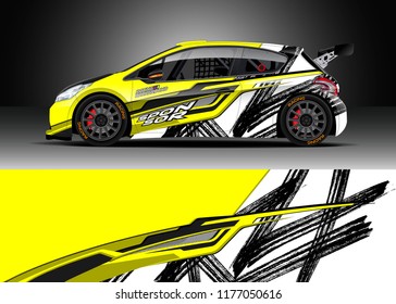 Car wrap graphic vector. Abstract stripe racing background kit designs for wrap vehicle, race car, rally, adventure and livery