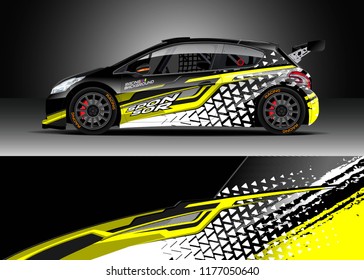 Car wrap graphic vector. Abstract stripe racing background kit designs for wrap vehicle, race car, rally, adventure and livery