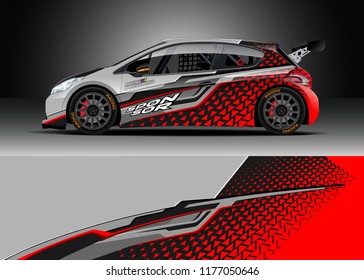 Car wrap graphic vector. Abstract stripe racing background kit designs for wrap vehicle, race car, rally, adventure and livery