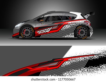 Car wrap graphic vector. Abstract stripe racing background kit designs for wrap vehicle, race car, rally, adventure and livery