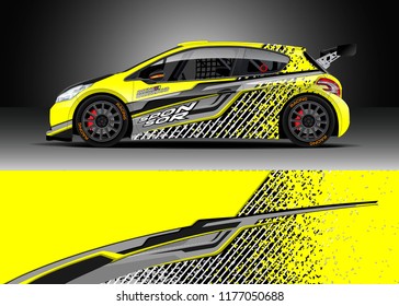 Car wrap graphic vector. Abstract stripe racing background kit designs for wrap vehicle, race car, rally, adventure and livery