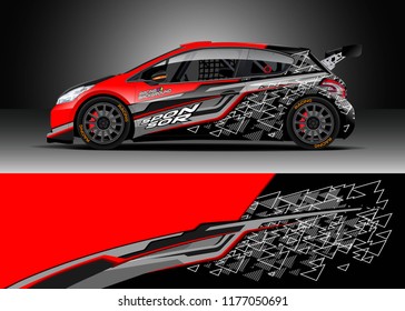 Car wrap graphic vector. Abstract stripe racing background kit designs for wrap vehicle, race car, rally, adventure and livery