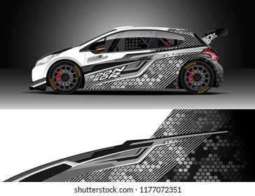 Car wrap graphic vector. Abstract stripe racing background kit designs for wrap vehicle, race car, rally, adventure and livery