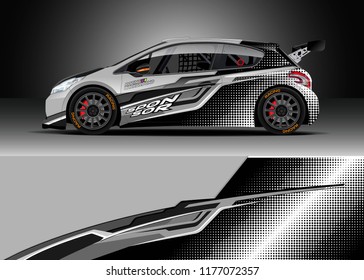 Car wrap graphic vector. Abstract stripe racing background kit designs for wrap vehicle, race car, rally, adventure and livery