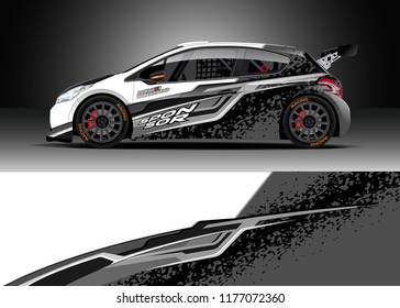 Car wrap graphic vector. Abstract stripe racing background kit designs for wrap vehicle, race car, rally, adventure and livery