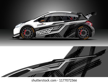 Car wrap graphic vector. Abstract stripe racing background kit designs for wrap vehicle, race car, rally, adventure and livery