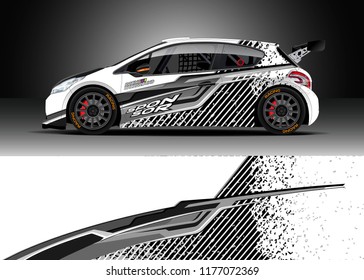 Car wrap graphic vector. Abstract stripe racing background kit designs for wrap vehicle, race car, rally, adventure and livery