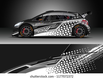 Car wrap graphic vector. Abstract stripe racing background kit designs for wrap vehicle, race car, rally, adventure and livery