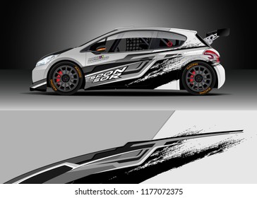 Car wrap graphic vector. Abstract stripe racing background kit designs for wrap vehicle, race car, rally, adventure and livery