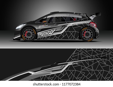 Car wrap graphic vector. Abstract stripe racing background kit designs for wrap vehicle, race car, rally, adventure and livery