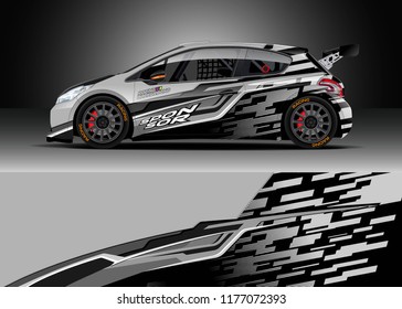 Car wrap graphic vector. Abstract stripe racing background kit designs for wrap vehicle, race car, rally, adventure and livery