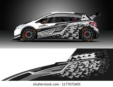 Car wrap graphic vector. Abstract stripe racing background kit designs for wrap vehicle, race car, rally, adventure and livery