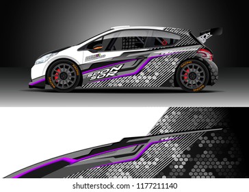 Car wrap graphic vector. Abstract stripe racing background kit designs for wrap vehicle, race car, rally, adventure and livery