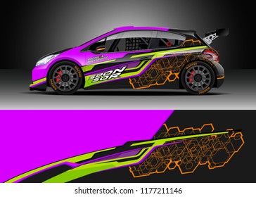 Car wrap graphic vector. Abstract stripe racing background kit designs for wrap vehicle, race car, rally, adventure and livery