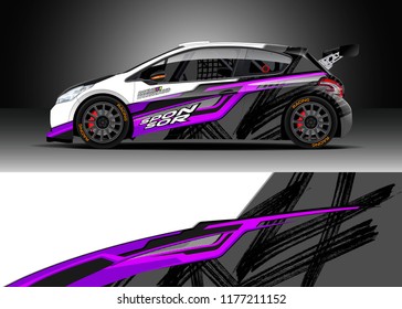 Car wrap graphic vector. Abstract stripe racing background kit designs for wrap vehicle, race car, rally, adventure and livery
