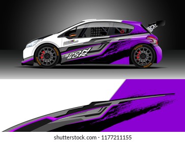 Car wrap graphic vector. Abstract stripe racing background kit designs for wrap vehicle, race car, rally, adventure and livery